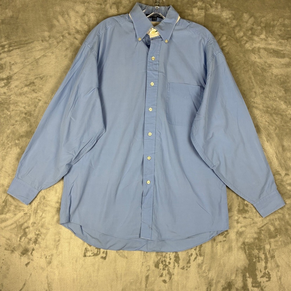 Tommy Hilfiger Mens Light Blue Cotton Button Down Shirt 15.5 32-33 Long Sleeve